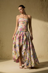 Belle Of The Hour Multi Floral Print Bubble Hem Maxi Dress