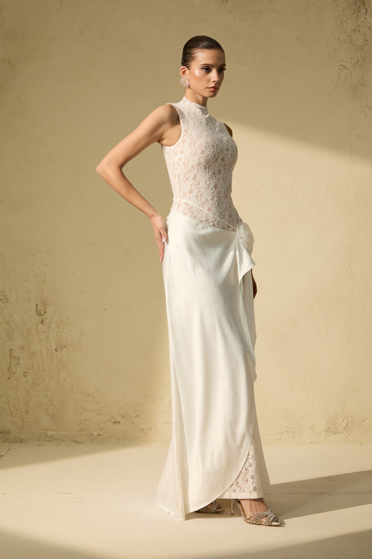 Unforgettable Night White Floral Lace Sleeveless Maxi Dress