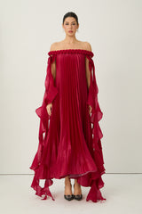 My Favorite Day Burgundy Off-Shoulder Braided Maxi Dress