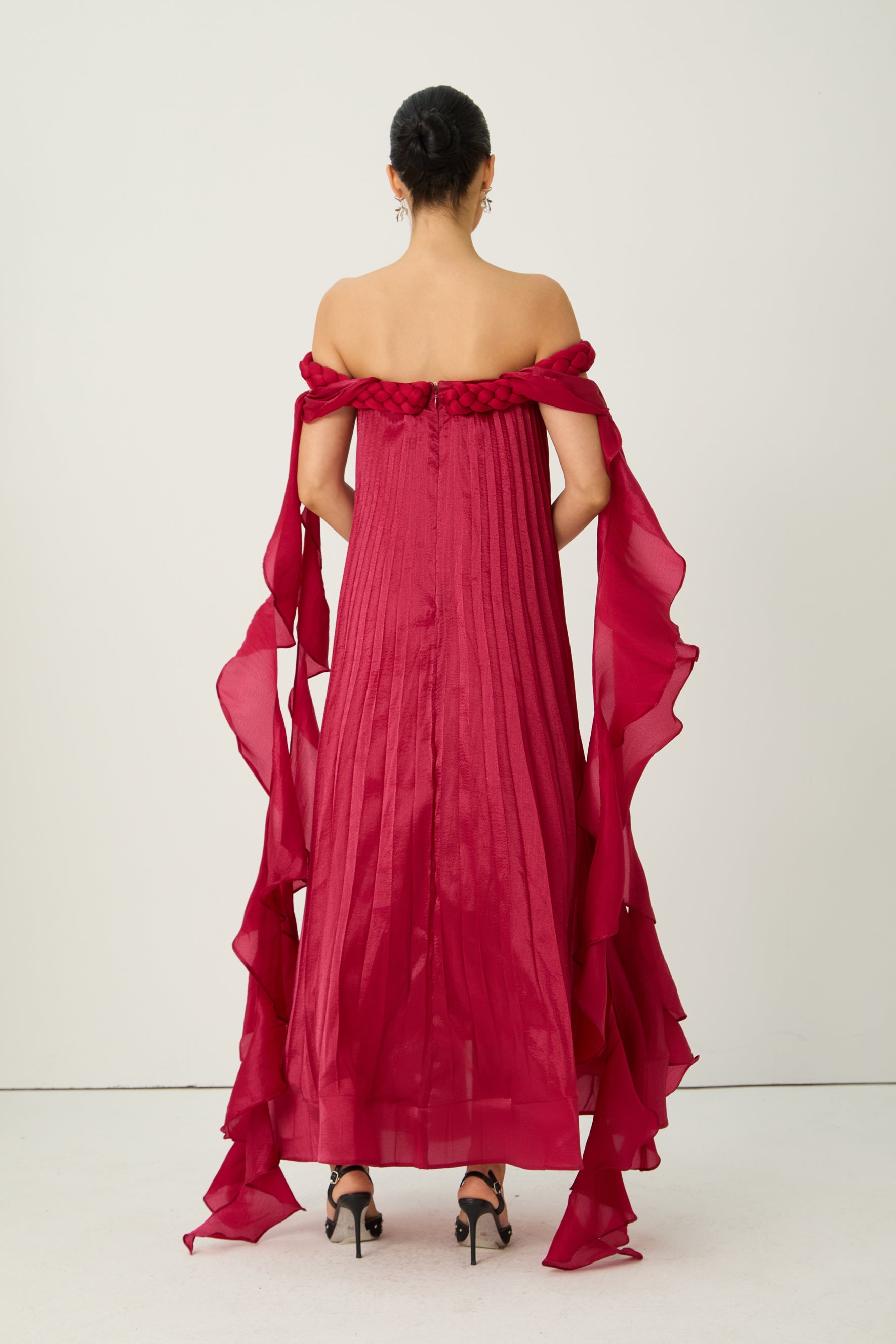 My Favorite Day Burgundy Off-Shoulder Braided Maxi Dress