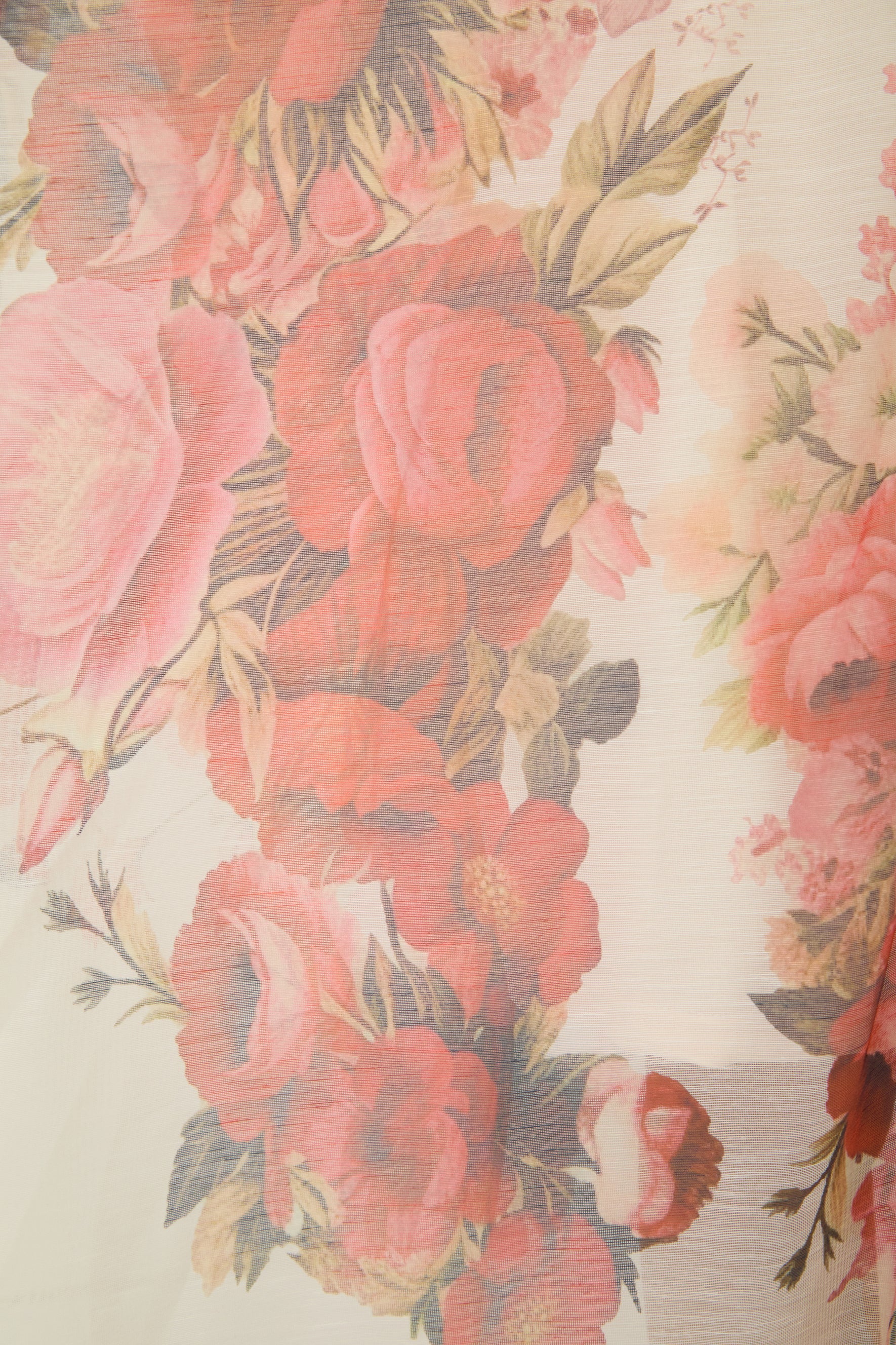 Lady Exclusive Pink Floral Print Semi-sheer Maxi Dress