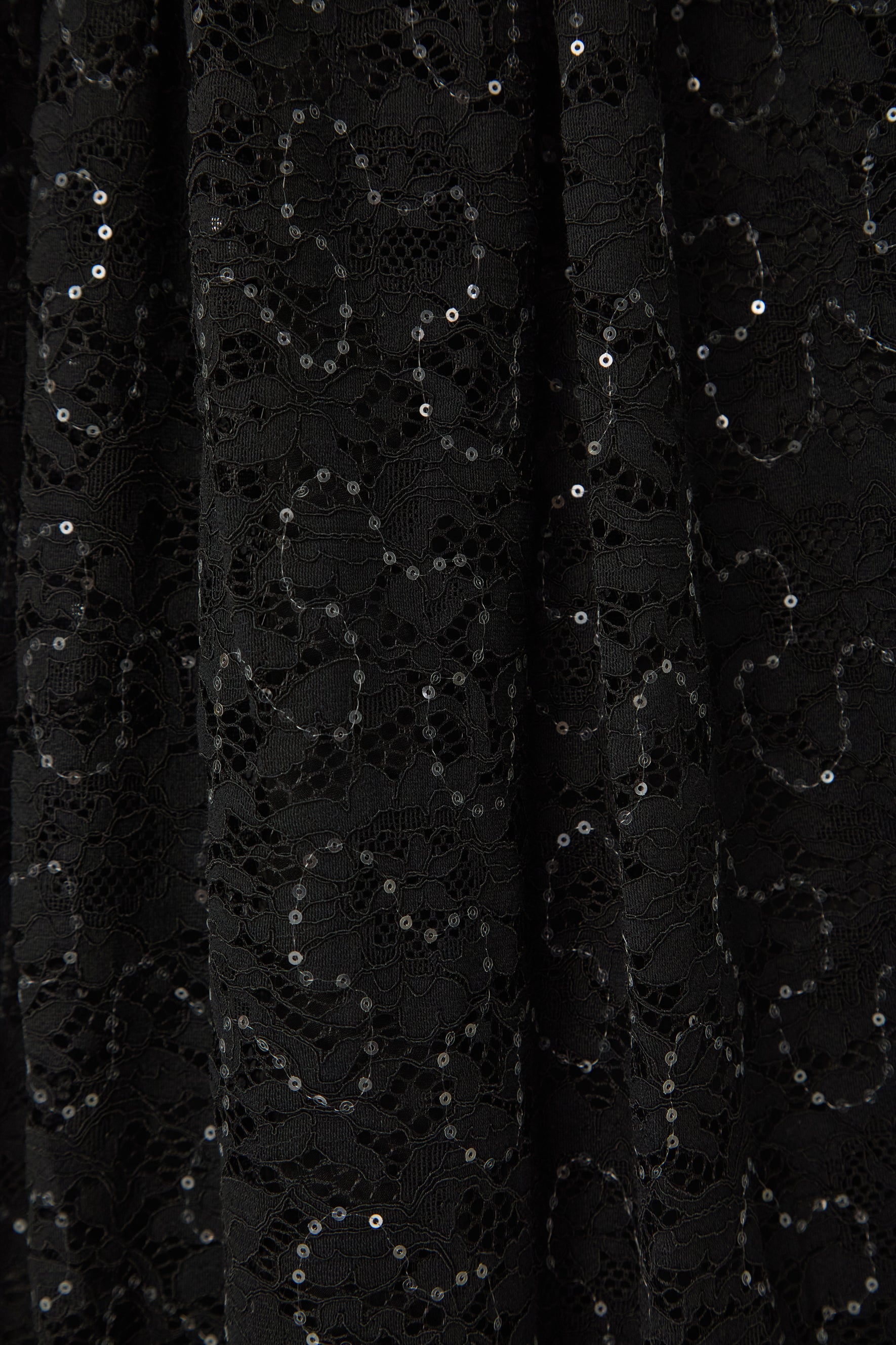 Illustrious Glow Black Sequin Lace Puff Sleeve Maxi Dress