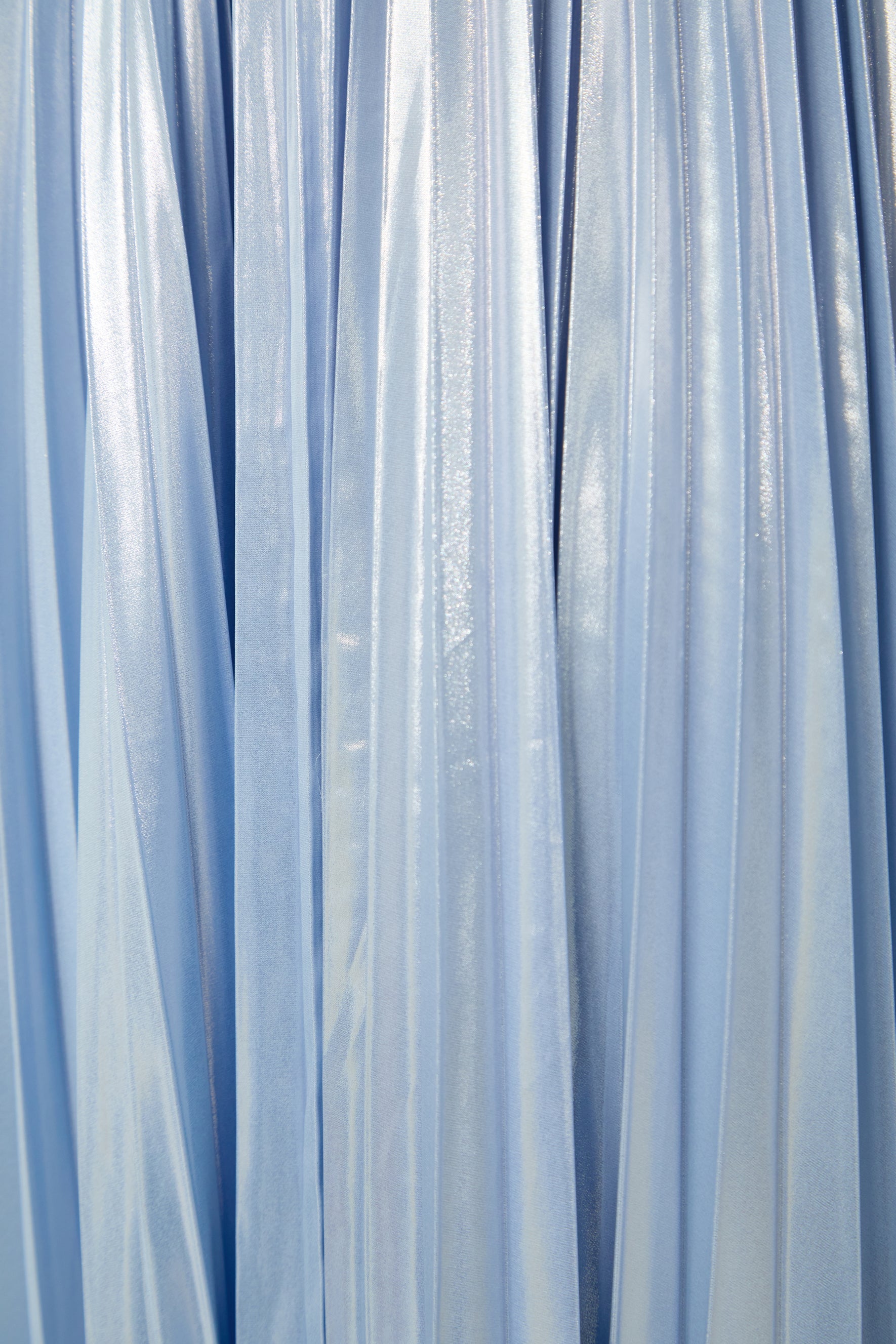 Starlit Shores Blue Cape Sleeve Pleated Maxi Dress