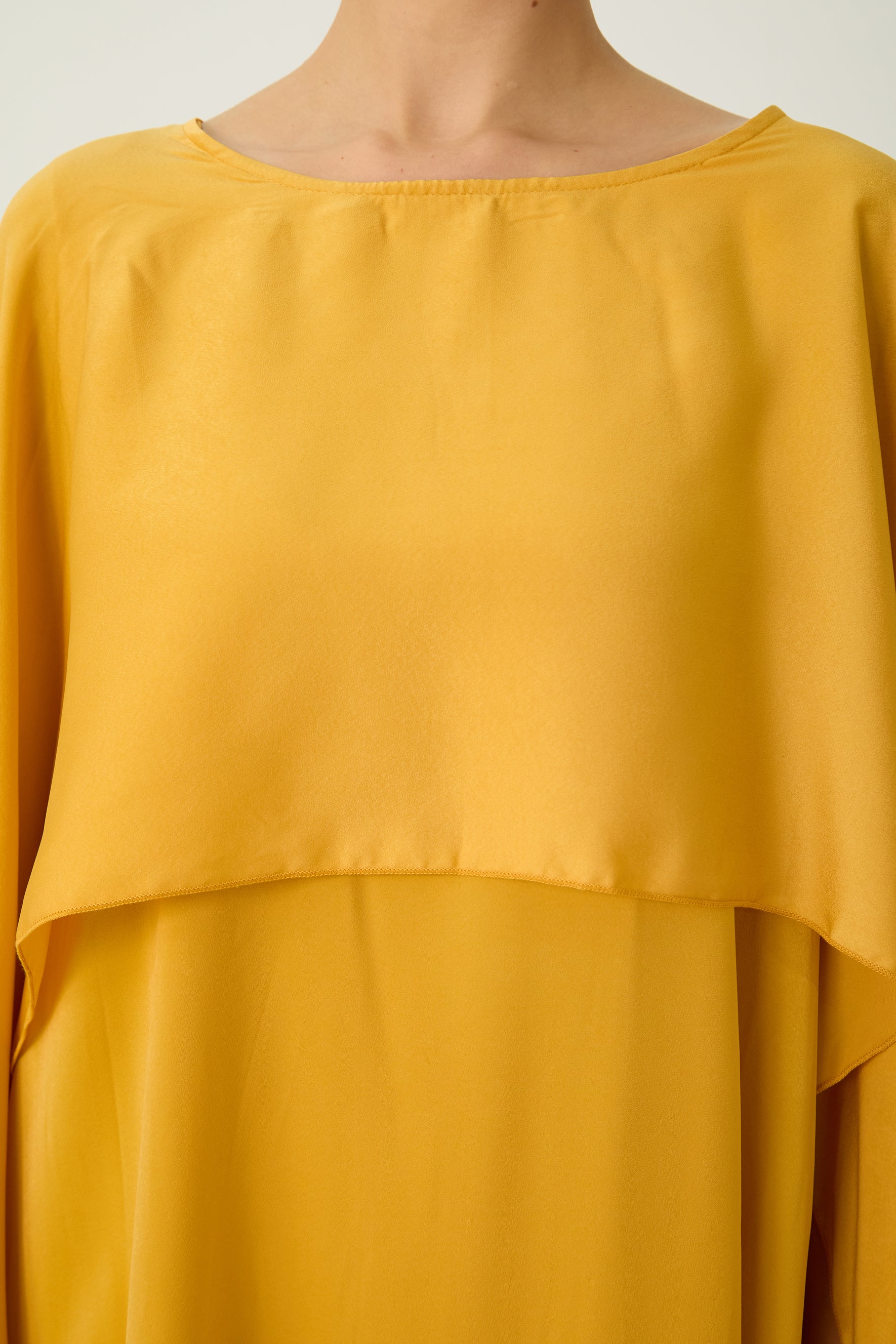Bright Season Yellow Cape Sleeve Maxi Dress