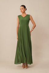In My Element Green Sequin Floral Crop Jacket & Pleated Dress Set