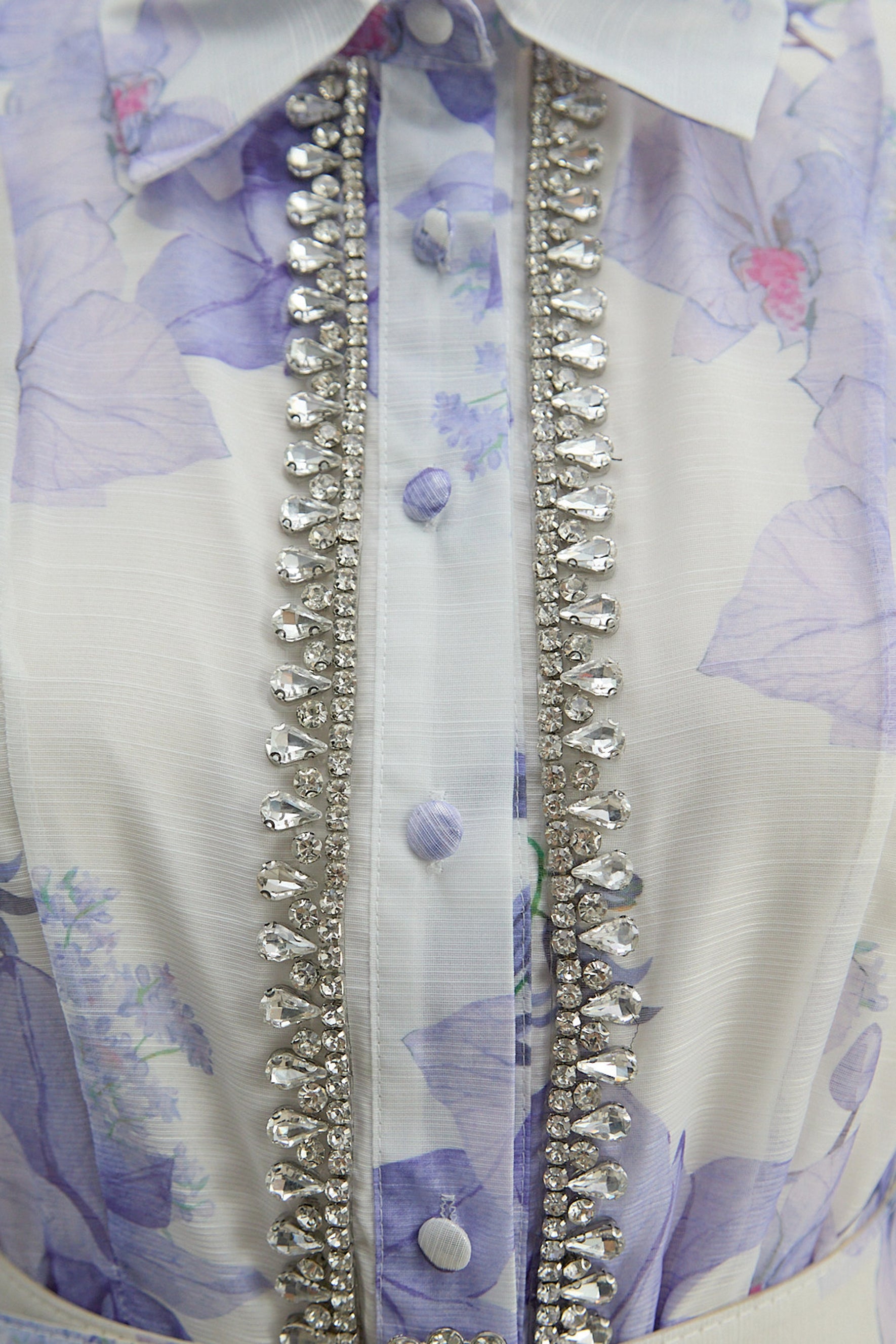 Truly Mine Purple Floral Print Sheer Sleeve Maxi Dress