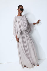 Daydreamers Grey Draped Gathered Maxi Dress