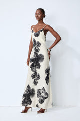 Classic Bloom White Sheer Blouse & Floral Print Dress Set