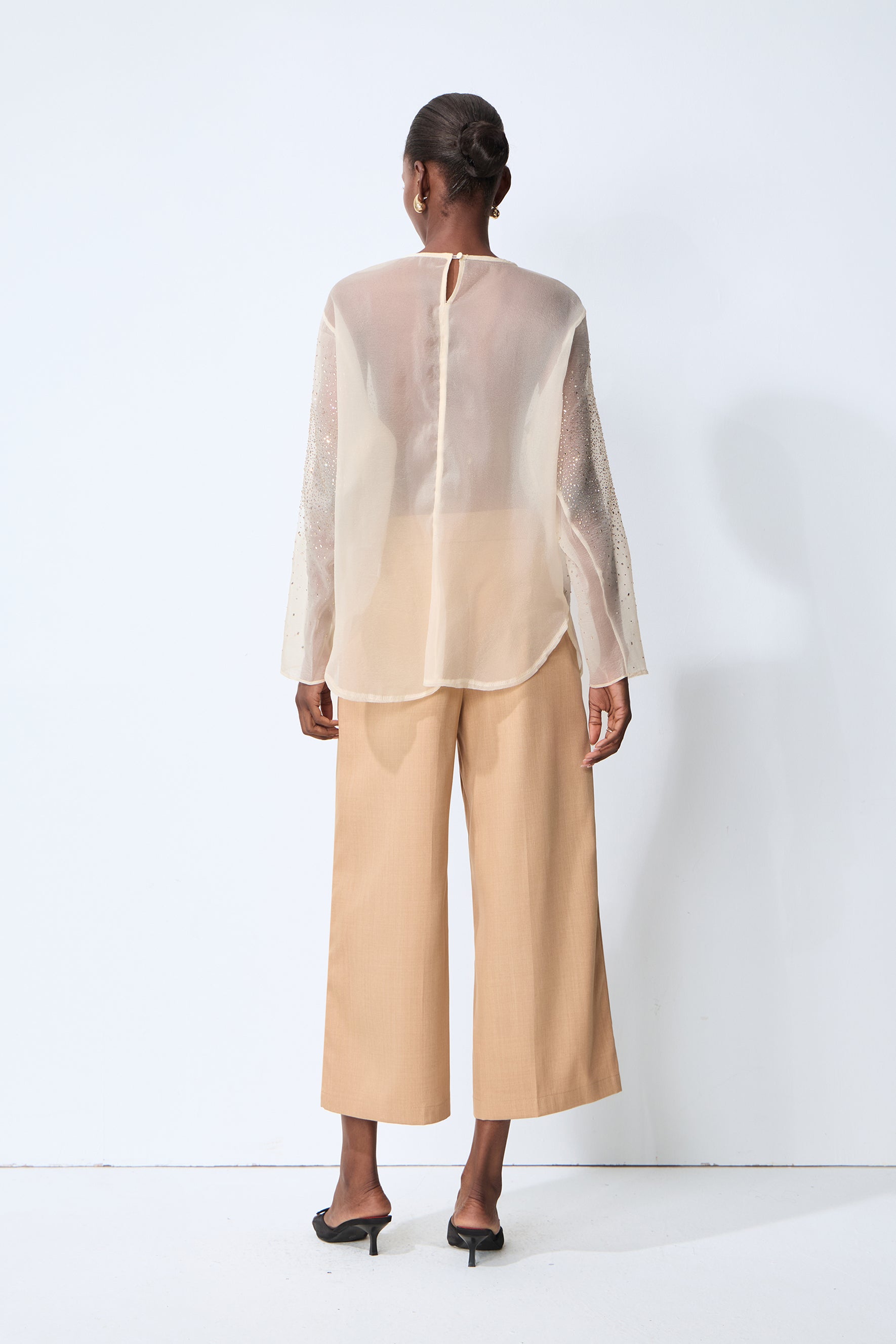 Simply Refined Khaki High Waist Gold Button Pants