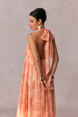 Stephanie Printed Halter Neck Maxi Dress