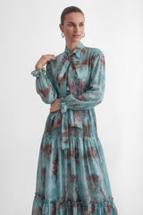 Found Your Love Teal Printed Tiered Ruffle Maxi Dress