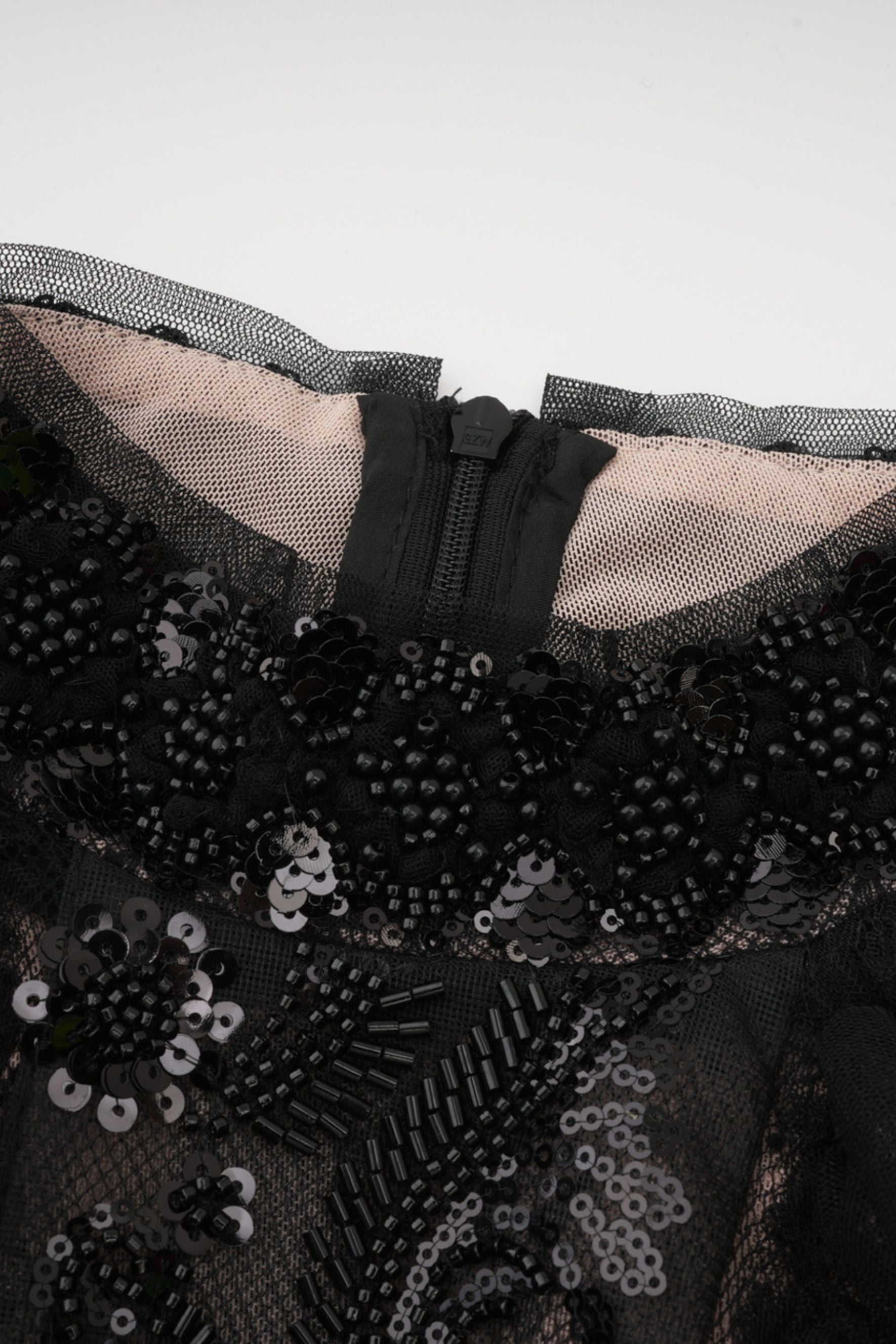 Midnight Allure Black Lace Sleeve Ruffled Maxi Dress