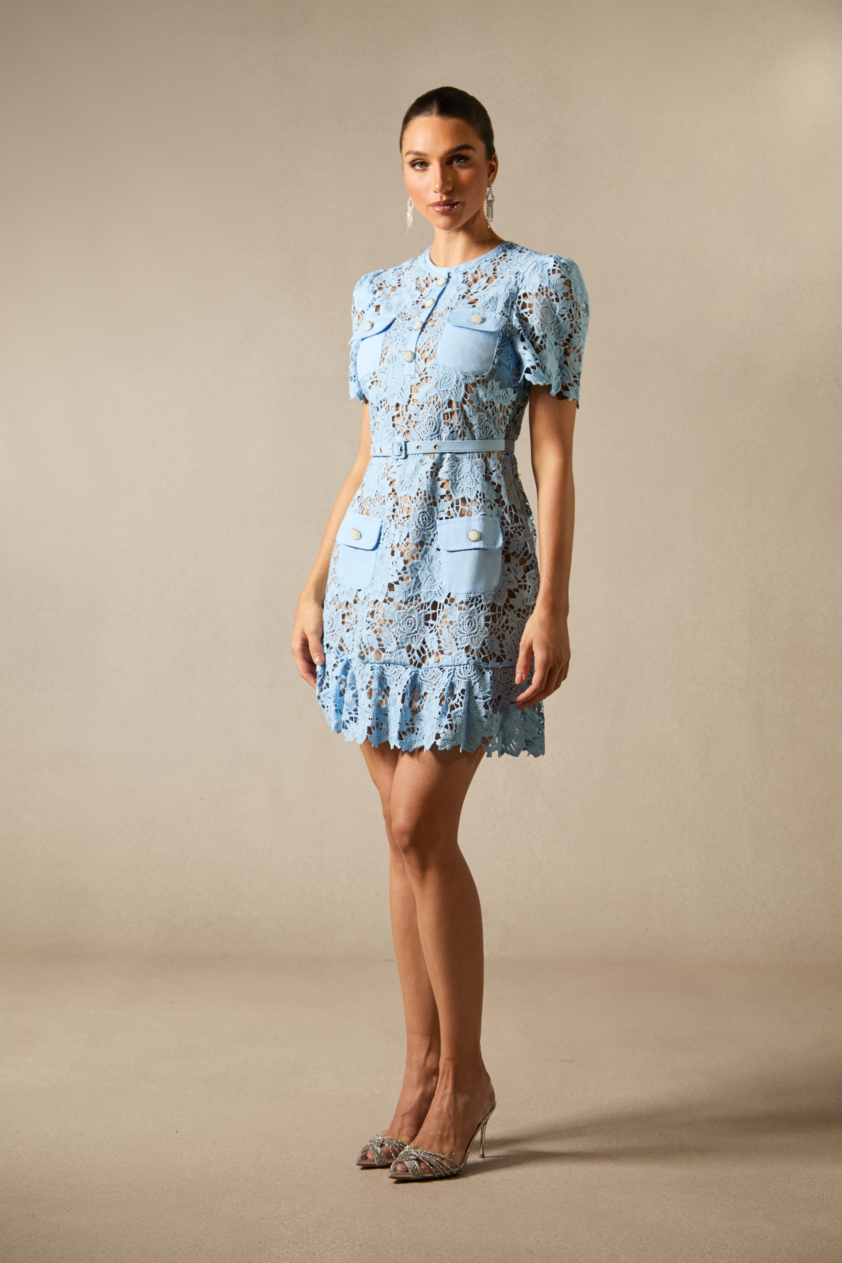 Renata Floral Embroidered Lace Mini Dress