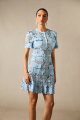 Renata Floral Embroidered Lace Mini Dress