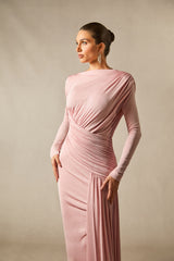 Casey Asymmetric Ruched Bodice Maxi Dress