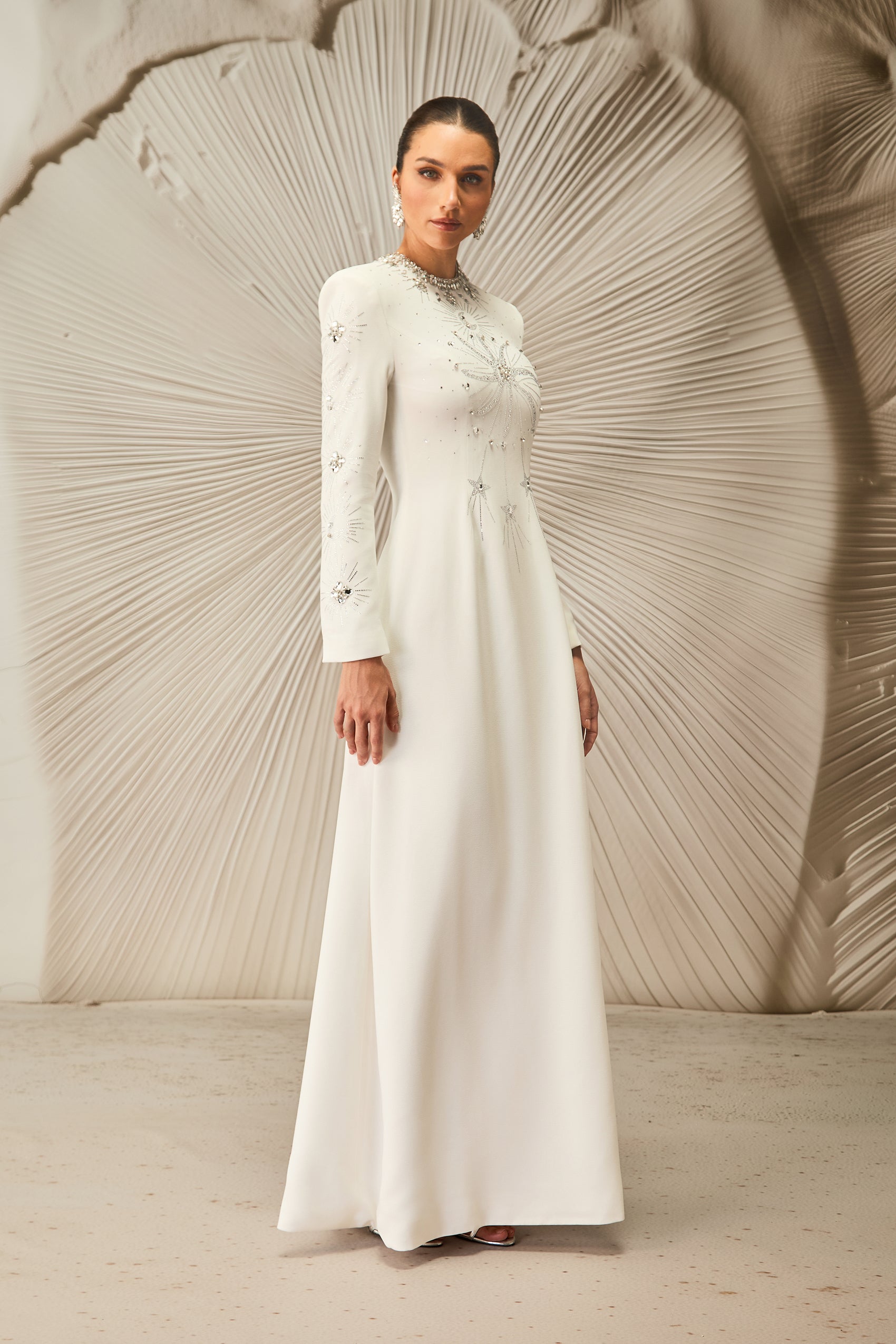 Ramona Crystal Embellished Round Neck Maxi Dress