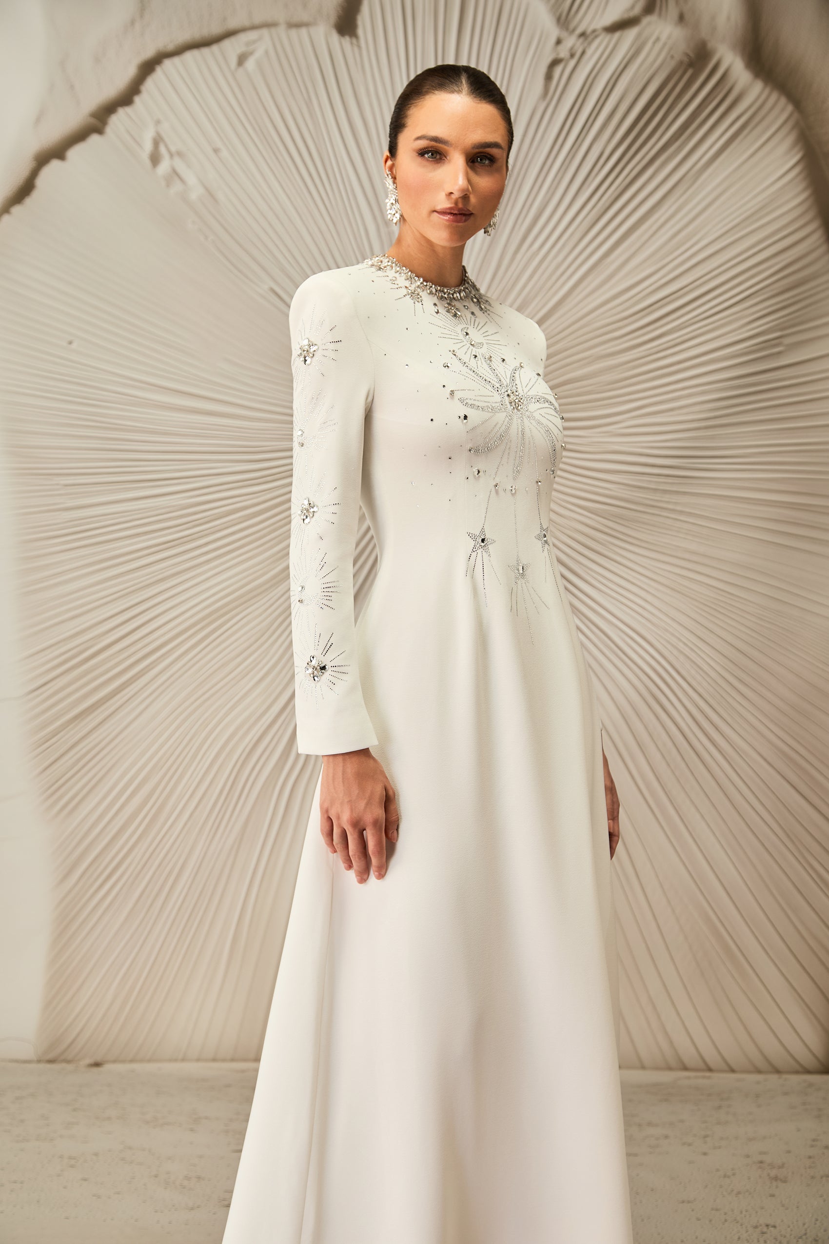 Ramona Crystal Embellished Round Neck Maxi Dress