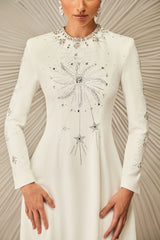 Ramona Crystal Embellished Round Neck Maxi Dress