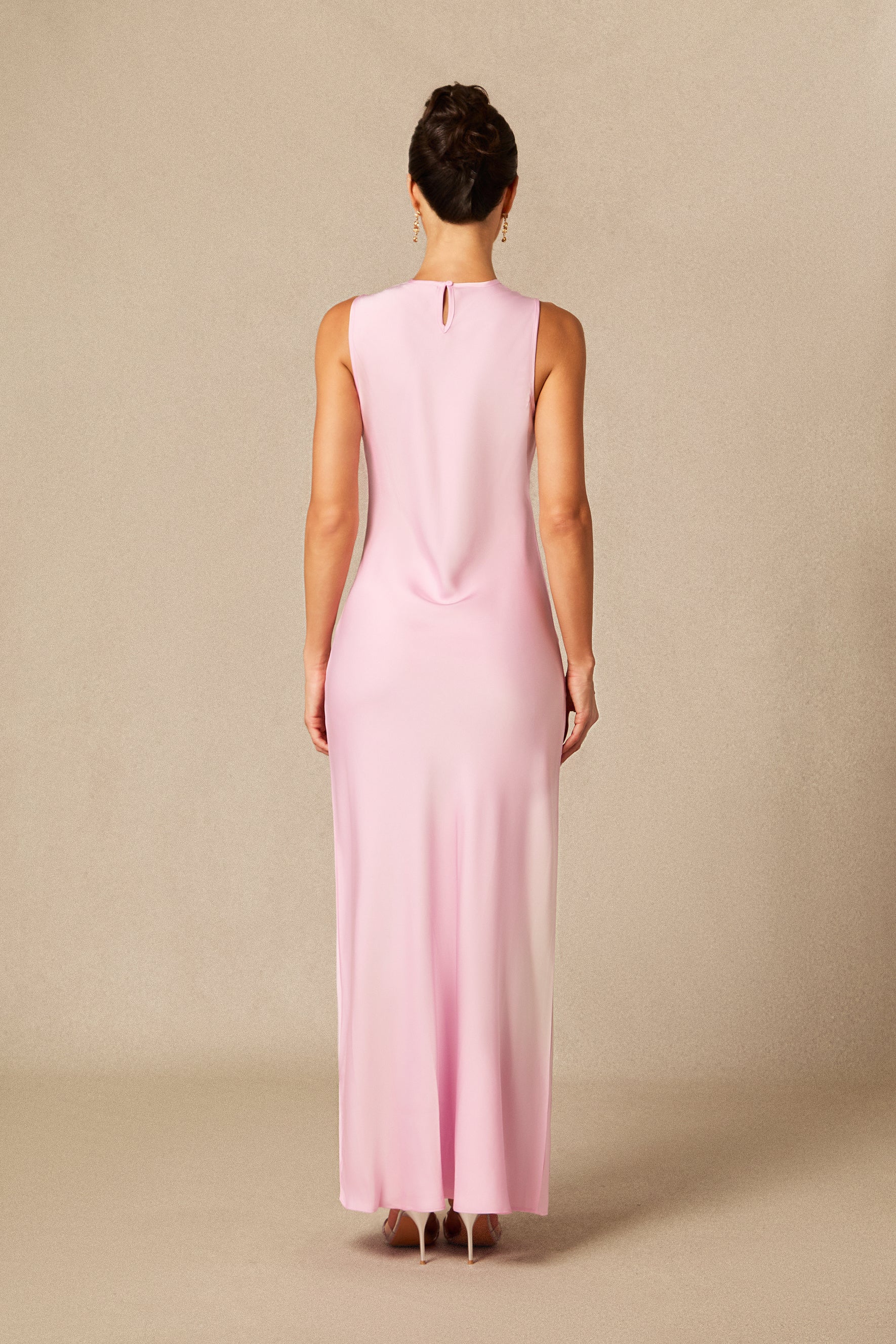 Juliana Crew Neck Sleeveless Maxi Dress with Cape