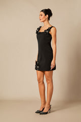 Lara Floral Embellished Square Neck Mini Dress
