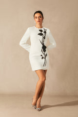 Venus Floral Embroidery Bead Mini Dress