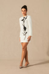 Venus Floral Embroidery Bead Mini Dress