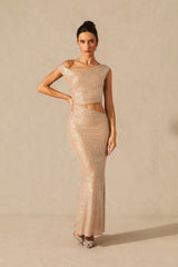 Elina One Shoulder Diamond Cutout Maxi Dress