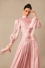Kinsley Puff Sleeve Ruched Bodice Maxi Dress