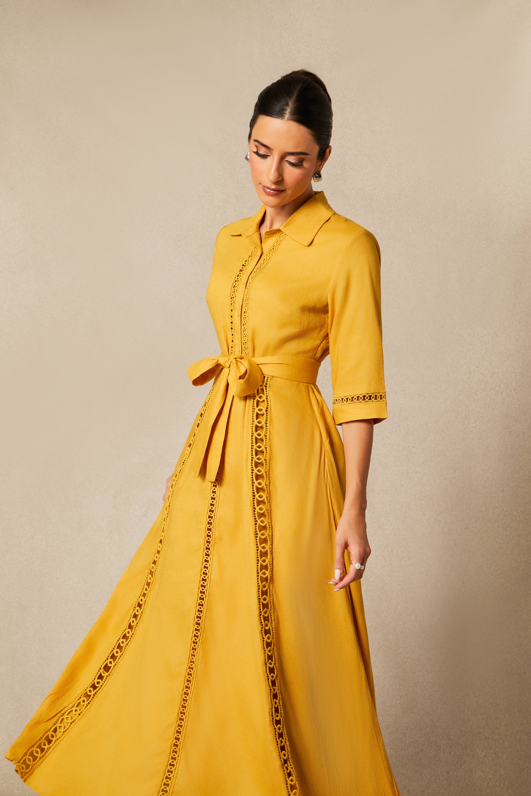 Angelina Lace Embroidered Short Sleeve Maxi Dress