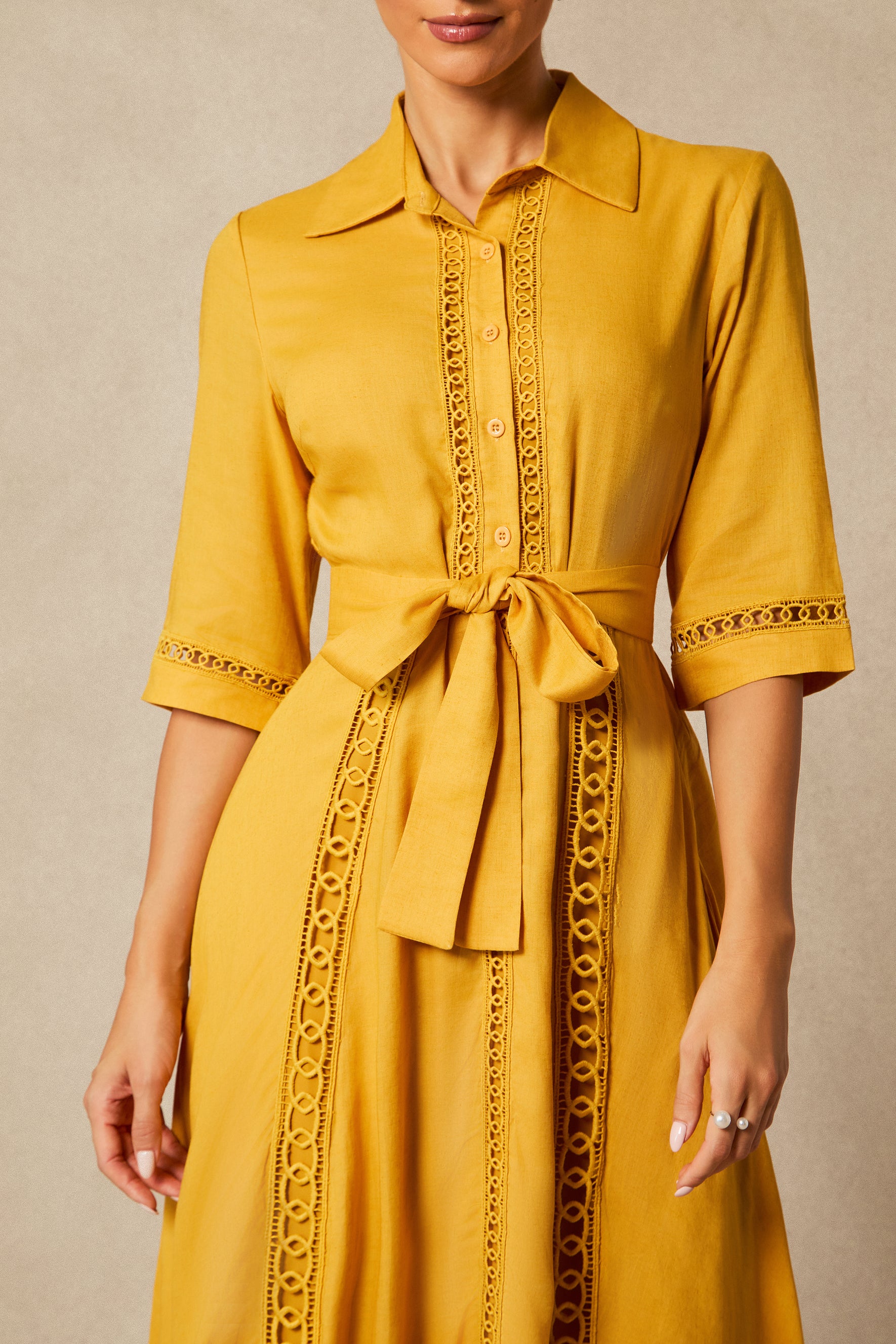 Angelina Lace Embroidered Short Sleeve Maxi Dress