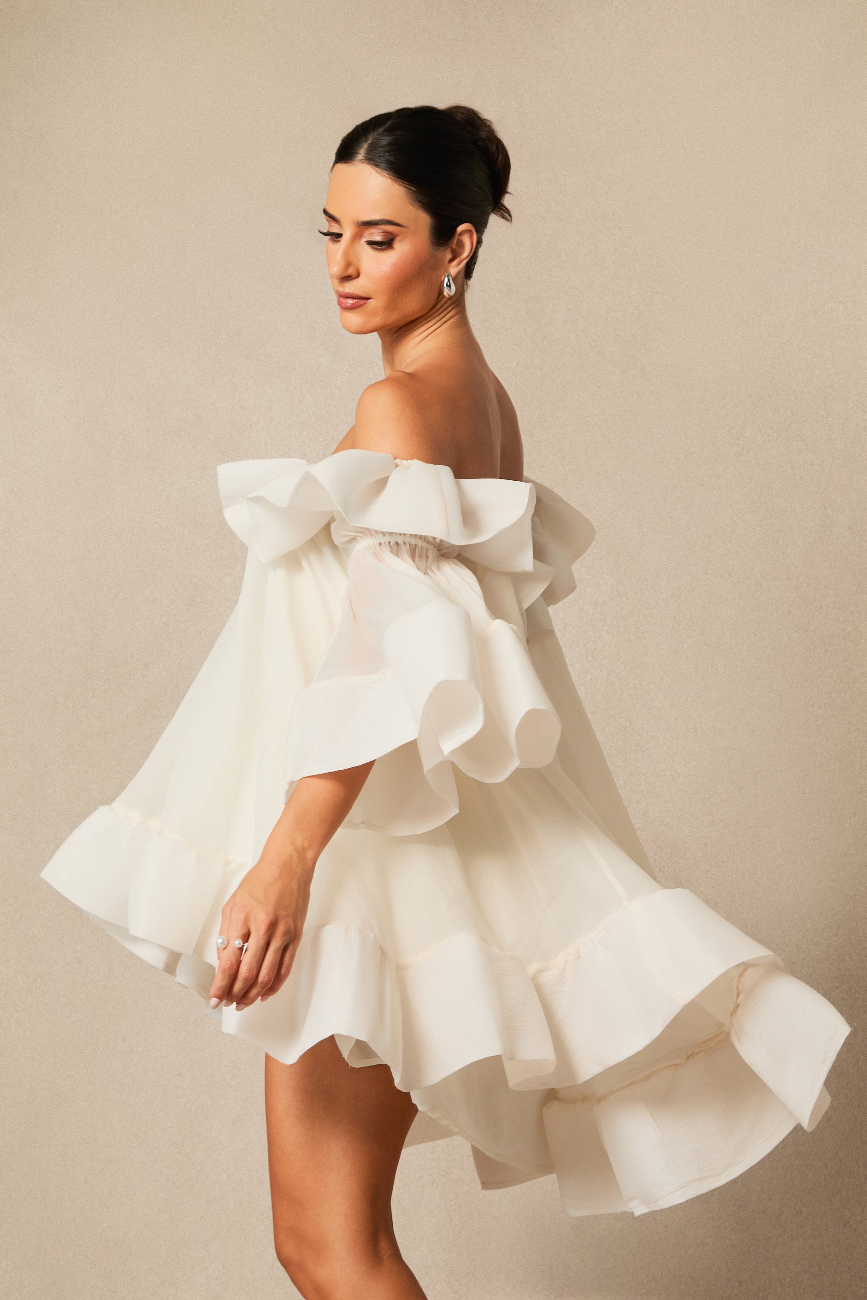 Jessica Off Shoulder Ruffle Mini Dress