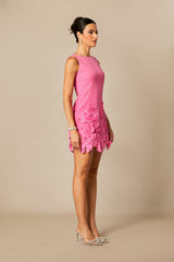 Matilda Sleeveless Floral Applique Mini Dress