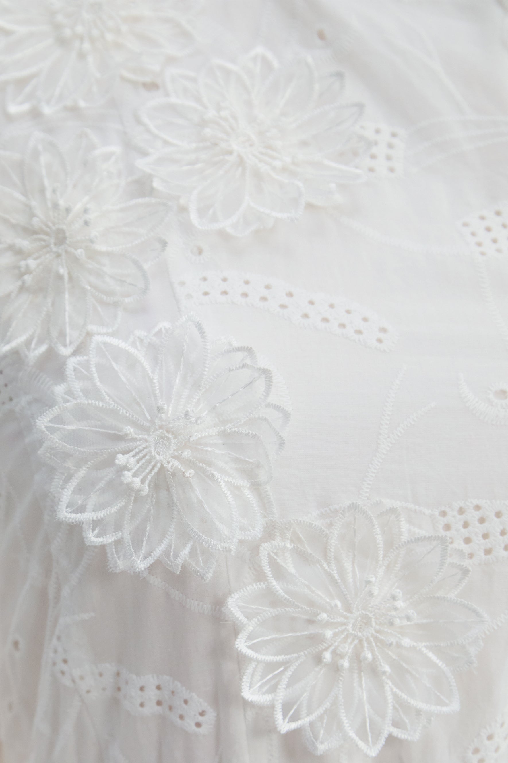 Loveliest Looks White Floral Embroidery Belted Mini Dress