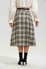 Eve Plaid High Waist Midi Skirt