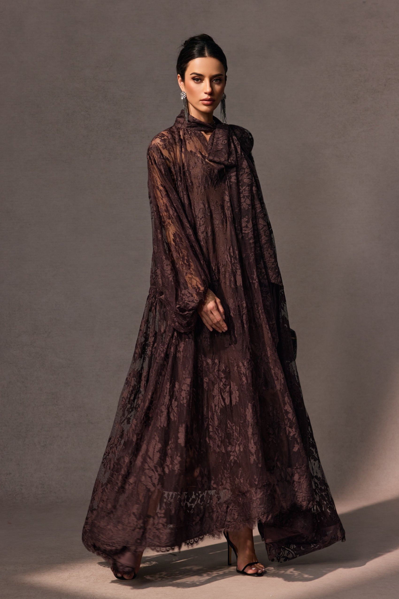 Catharine Floral Lace Sheer Maxi Dress