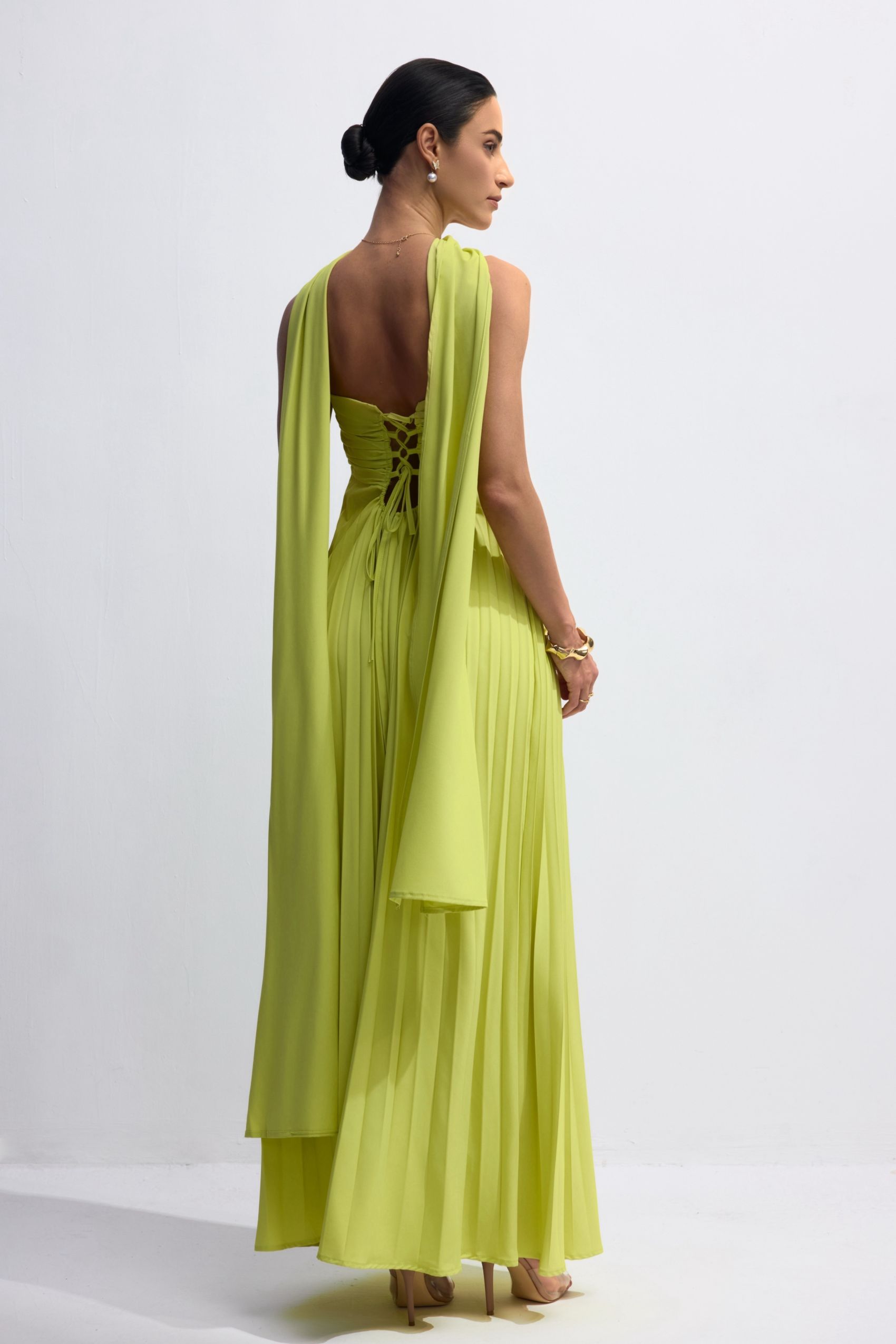 Veromca Strapless Pleated Maxi Dress