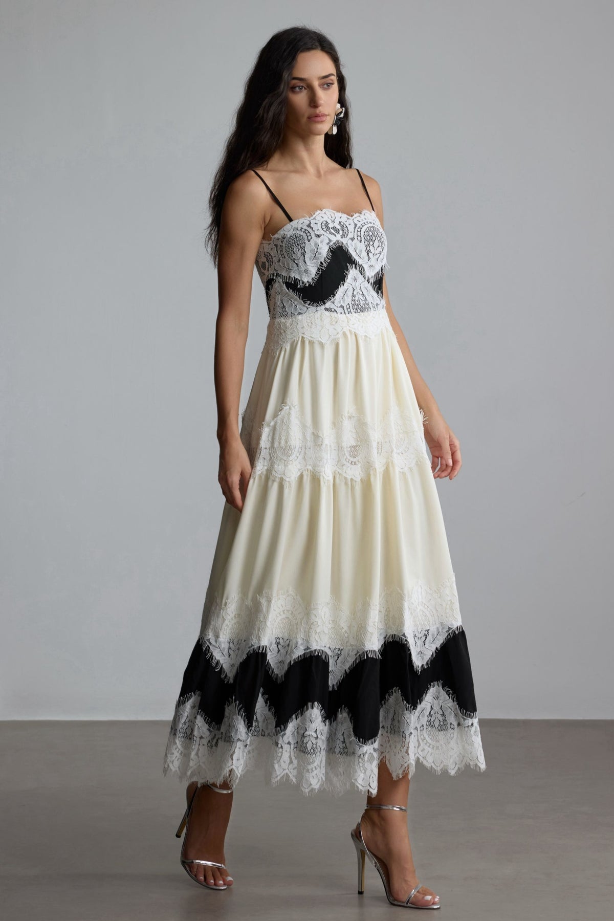 Lillian Embroidered Lace Slip Maxi Dress
