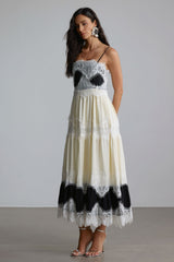 Lillian Embroidered Lace Slip Maxi Dress