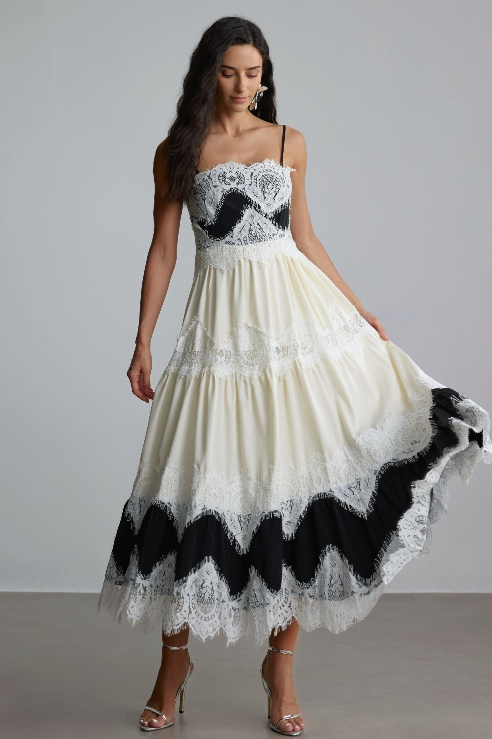 Lillian Embroidered Lace Slip Maxi Dress