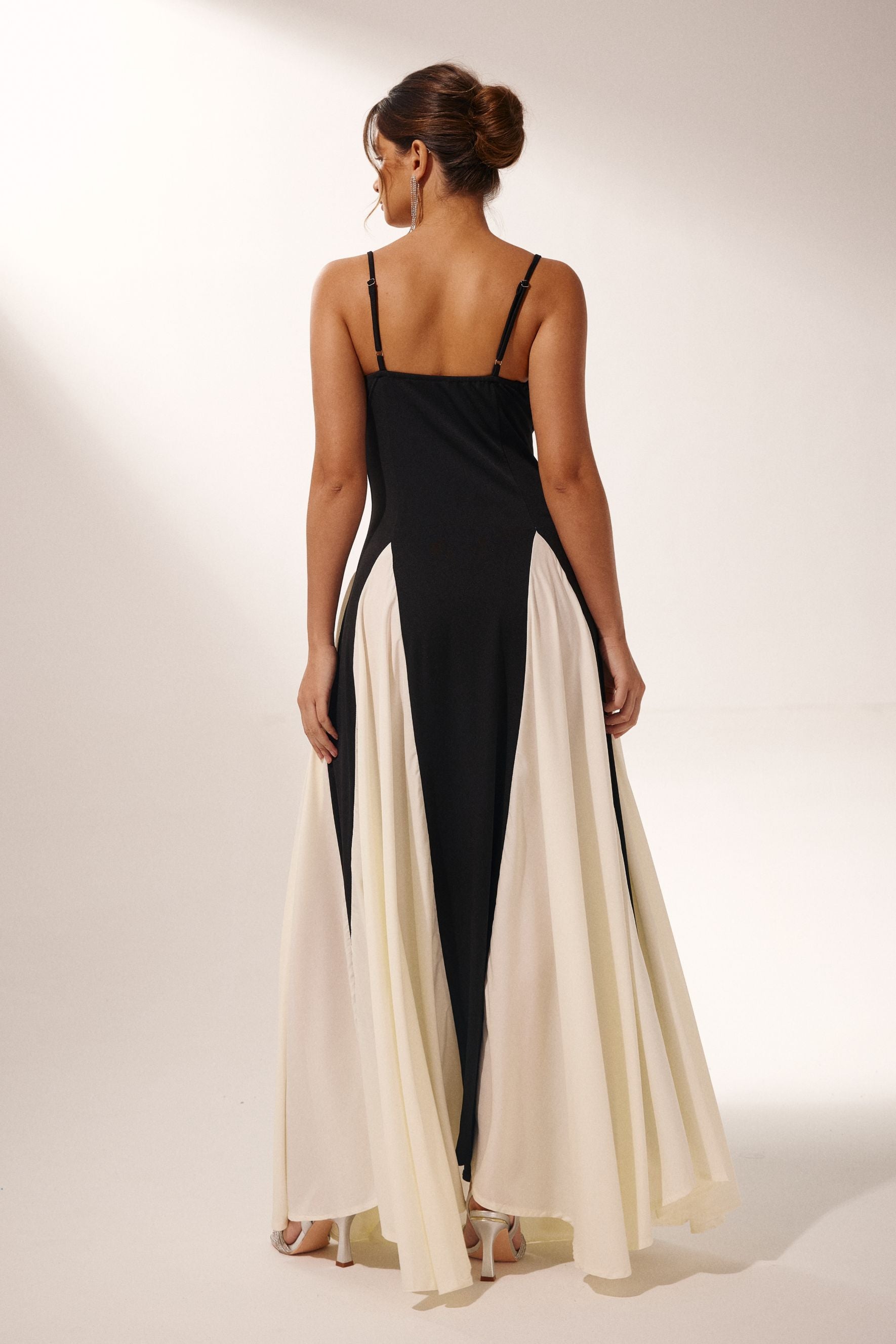 Griselda Color Block Maxi Slip Dress