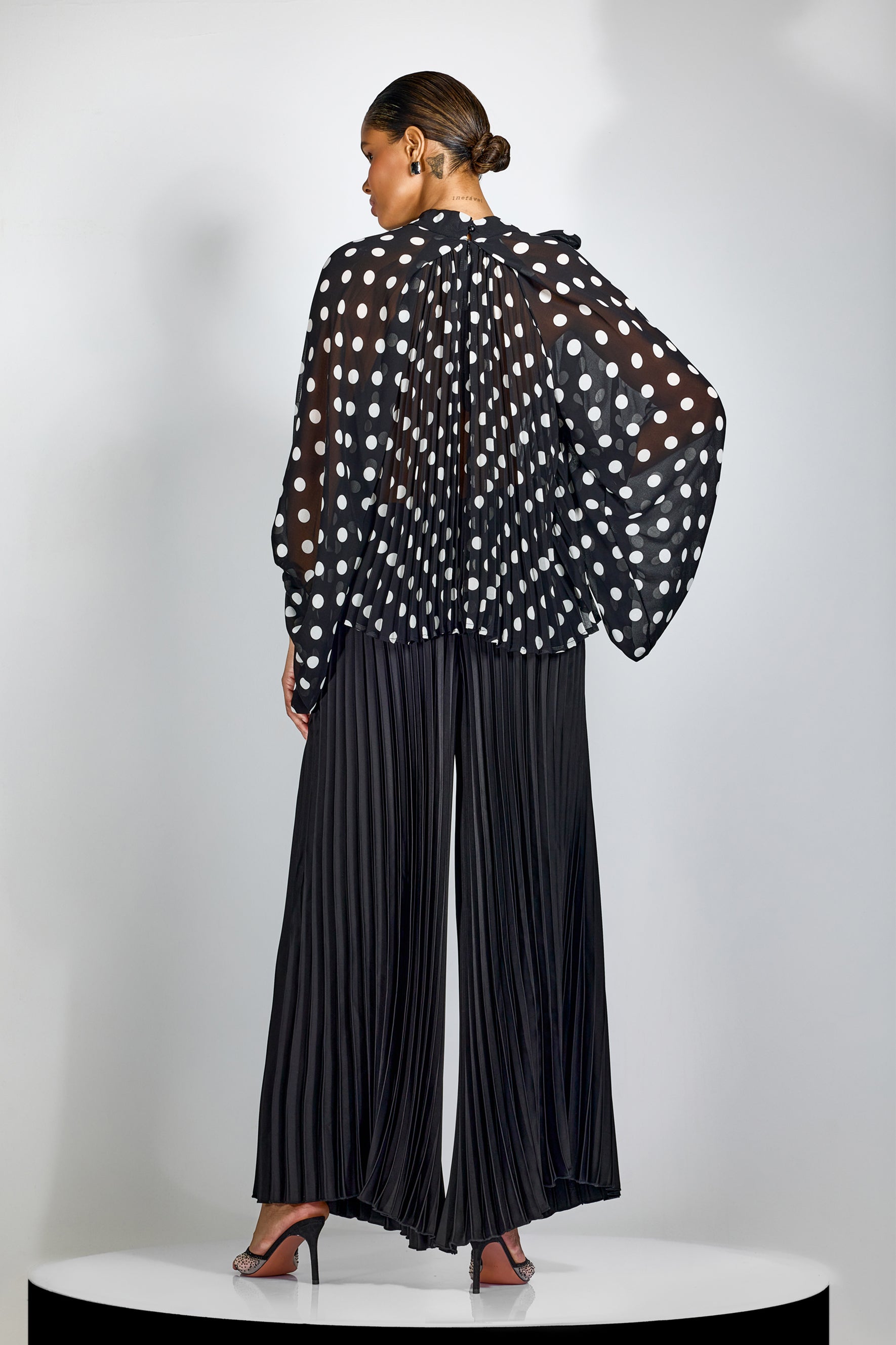 Vania Polka Dot Sheer Chiffon Blouse
