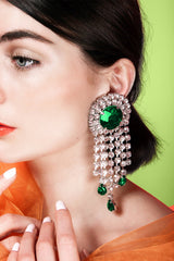 Crystal Embellished Tassel Earrings