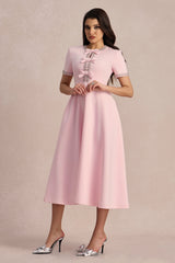Zoe Bowknot Crystal-embellished Midi Dress