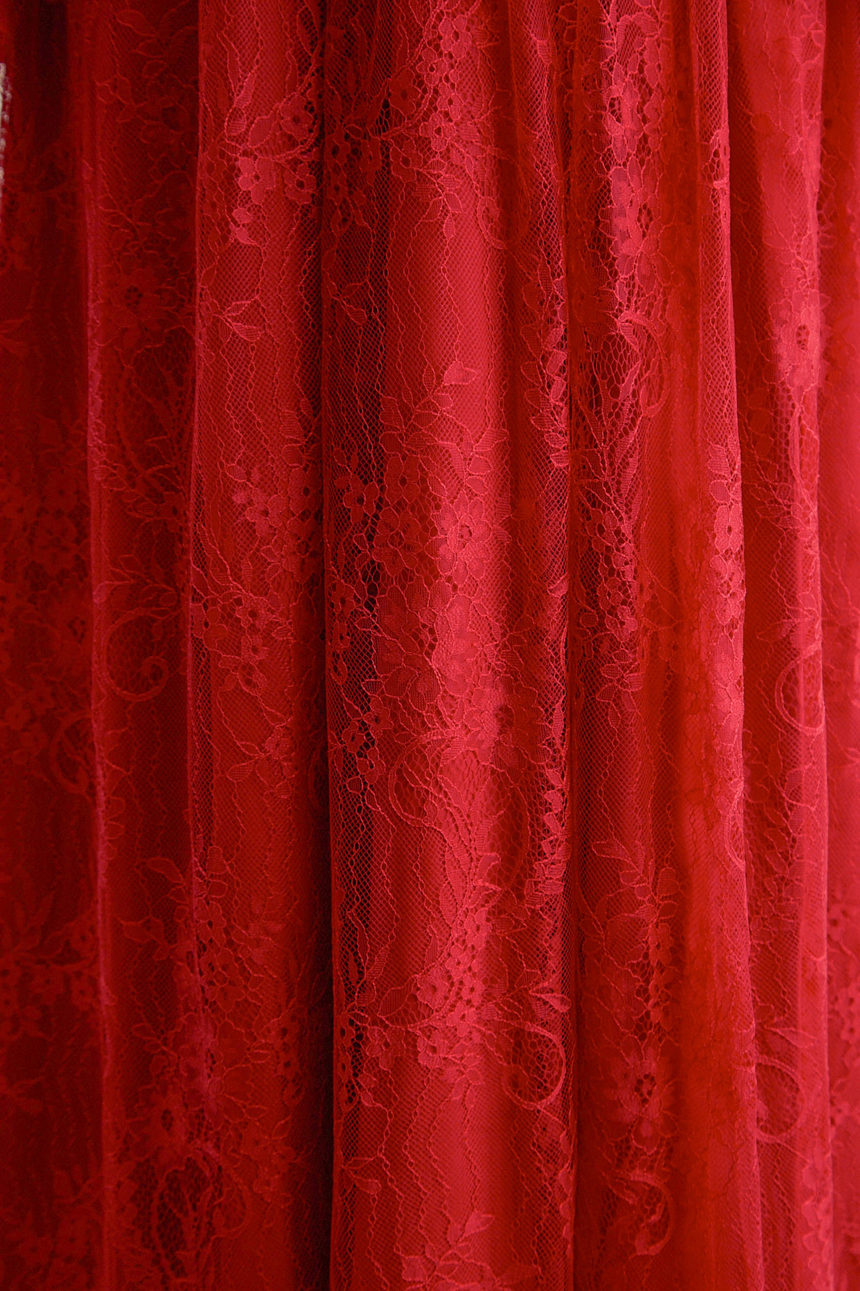 Meet Me Tonight Red Floral Applique Lace Maxi Dress