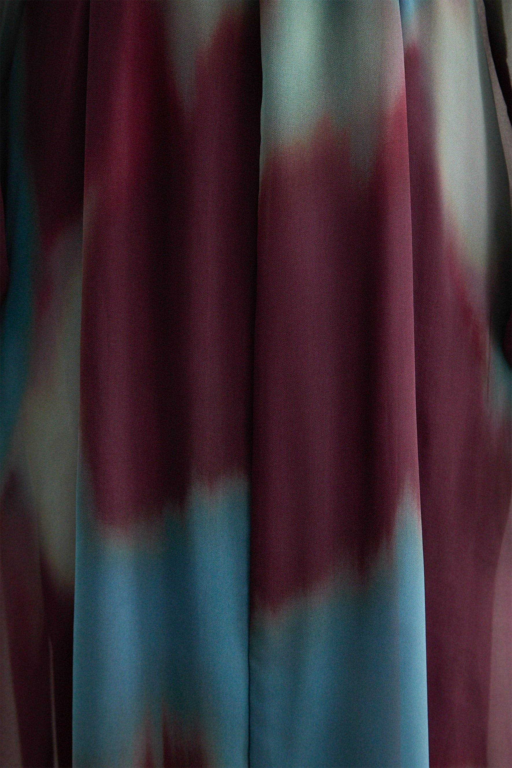 Retro Psychedelic Multi Tie-Dye Puff Sleeve Maxi Dress