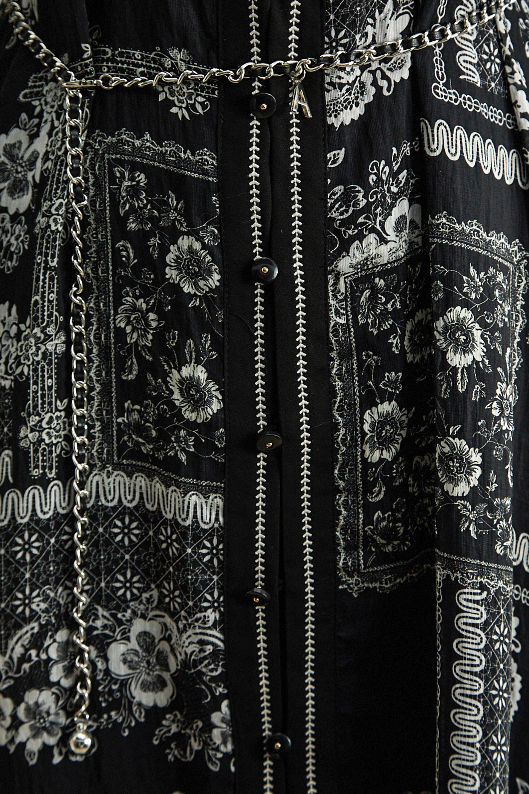 Midnight Bloom Black Floral Print Tiered Midi Dress