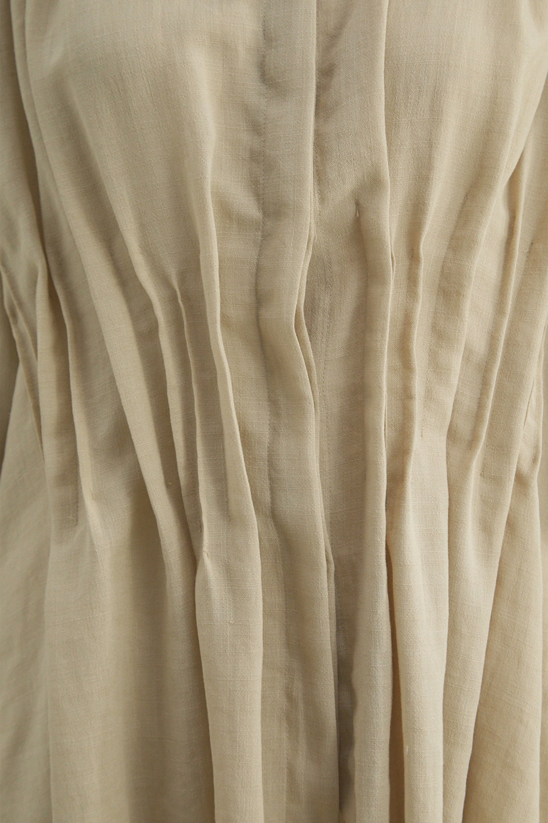 Relaxed Day Khaki Waist Pleat Asymmetrical Hem Shirt