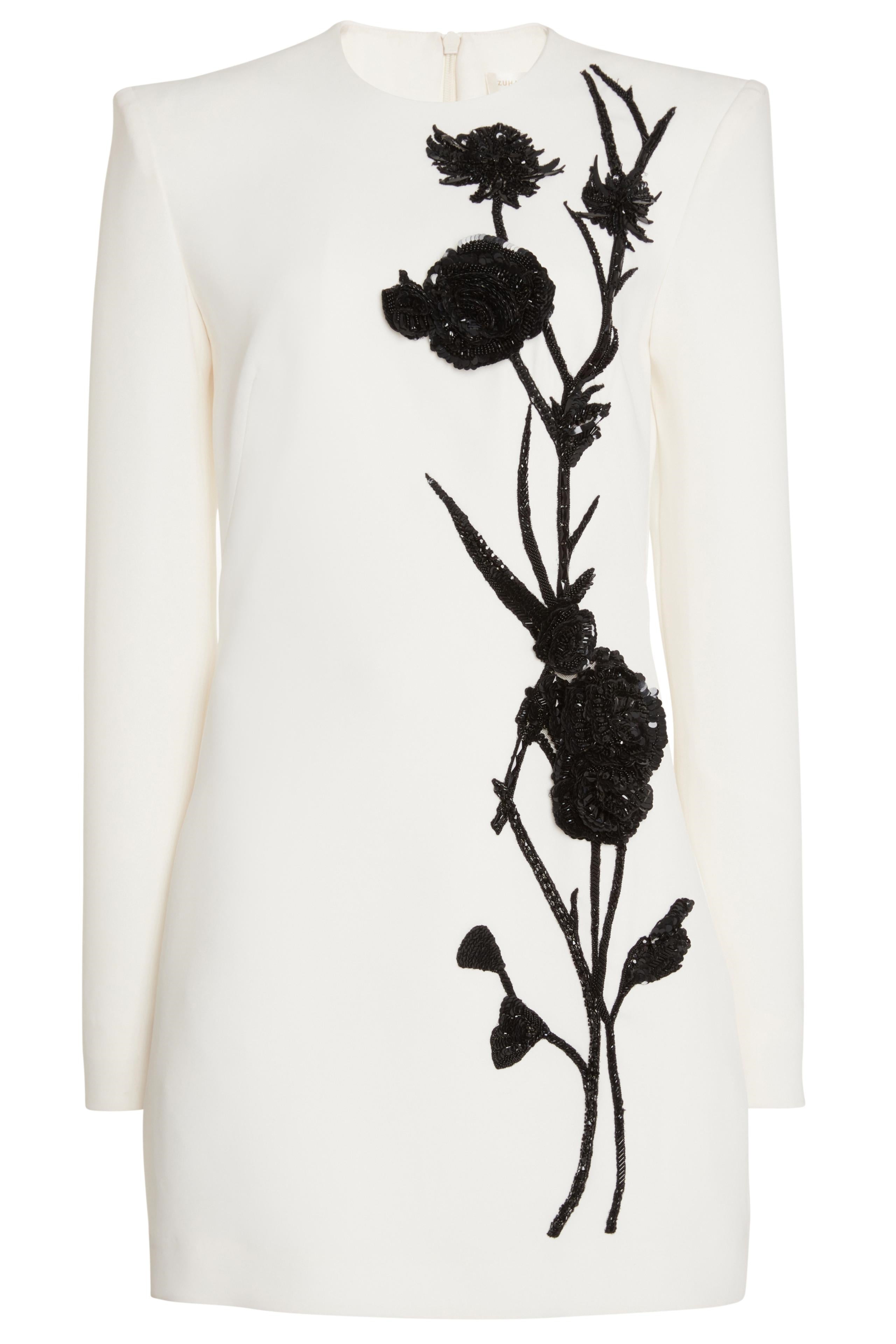 Venus Floral Embroidery Bead Mini Dress