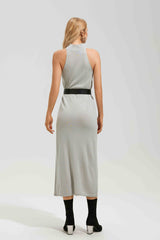Marilyn Sleeveless Mock Neck Midi Knit Dress