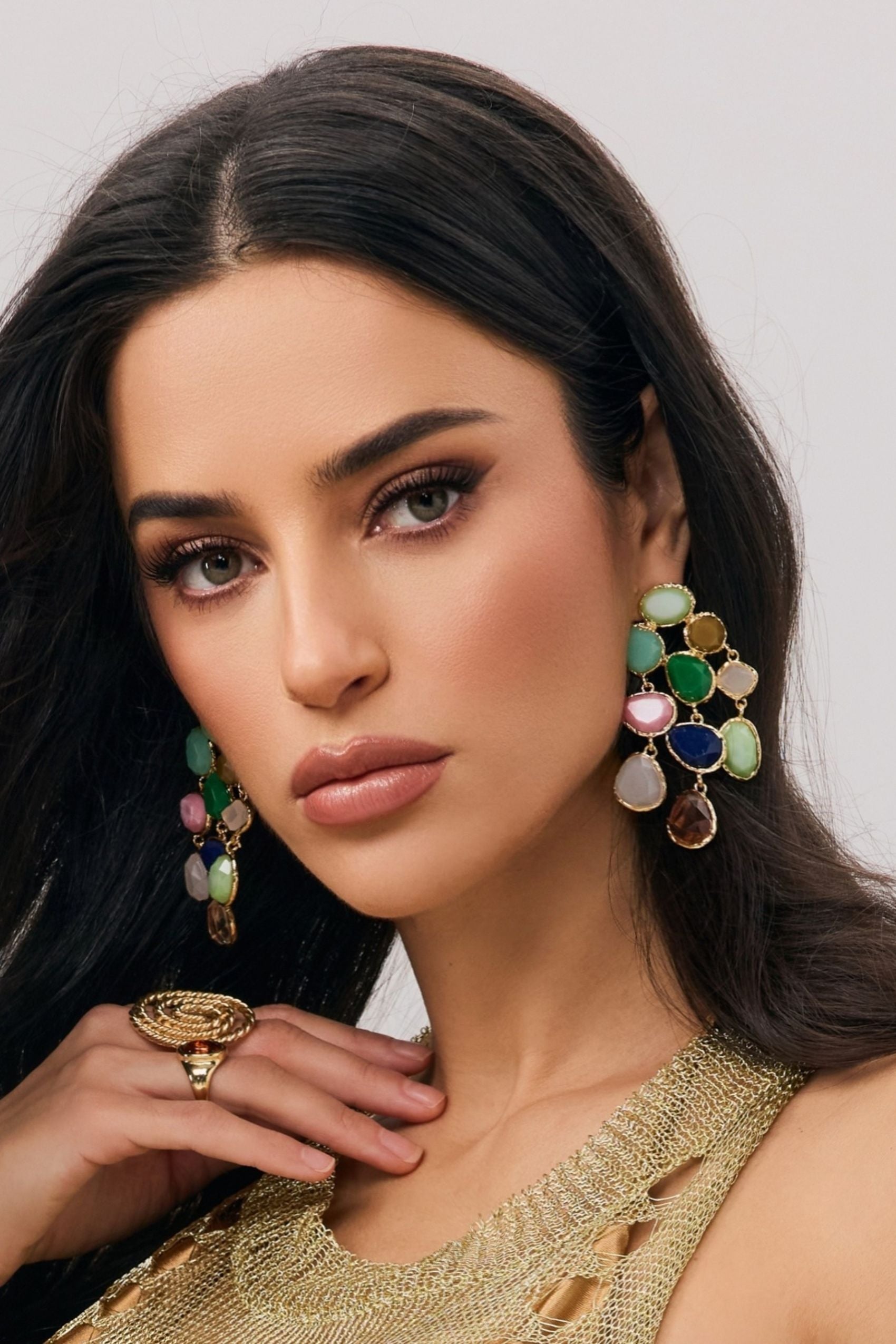 Irregular Shape Stone Earrings